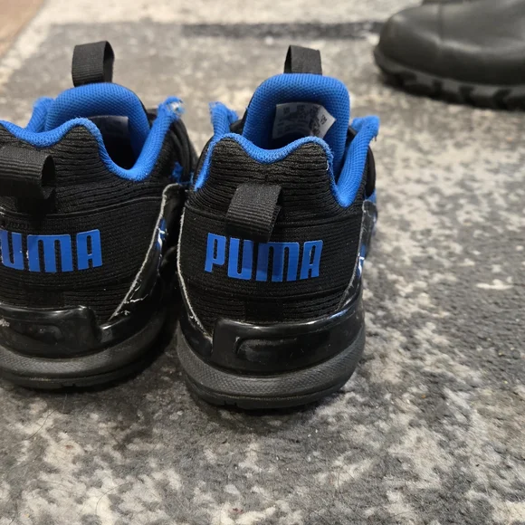 Puma Kids Black and Blue Sneakers - Picture 4 of 5